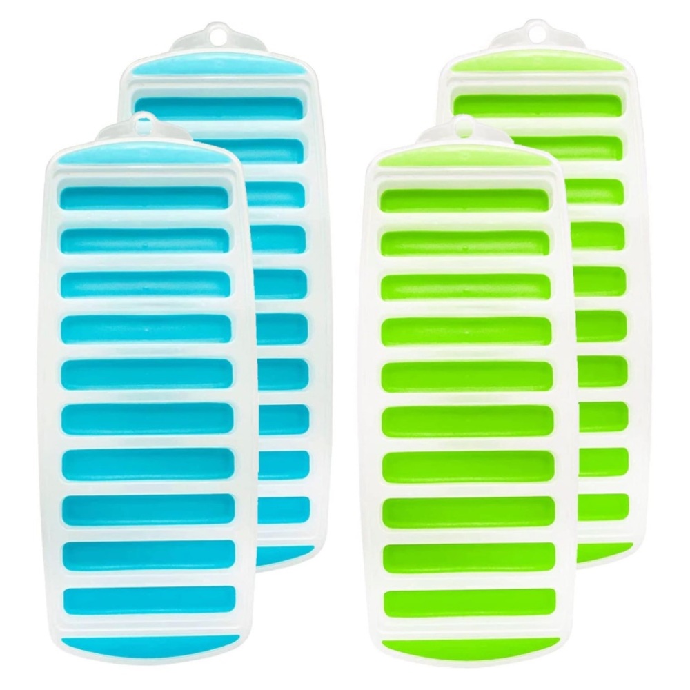 *NIP* 4 Pack Ice Stick/Cube Tray, Thin & Long for Sports/Water Bottles Silicone